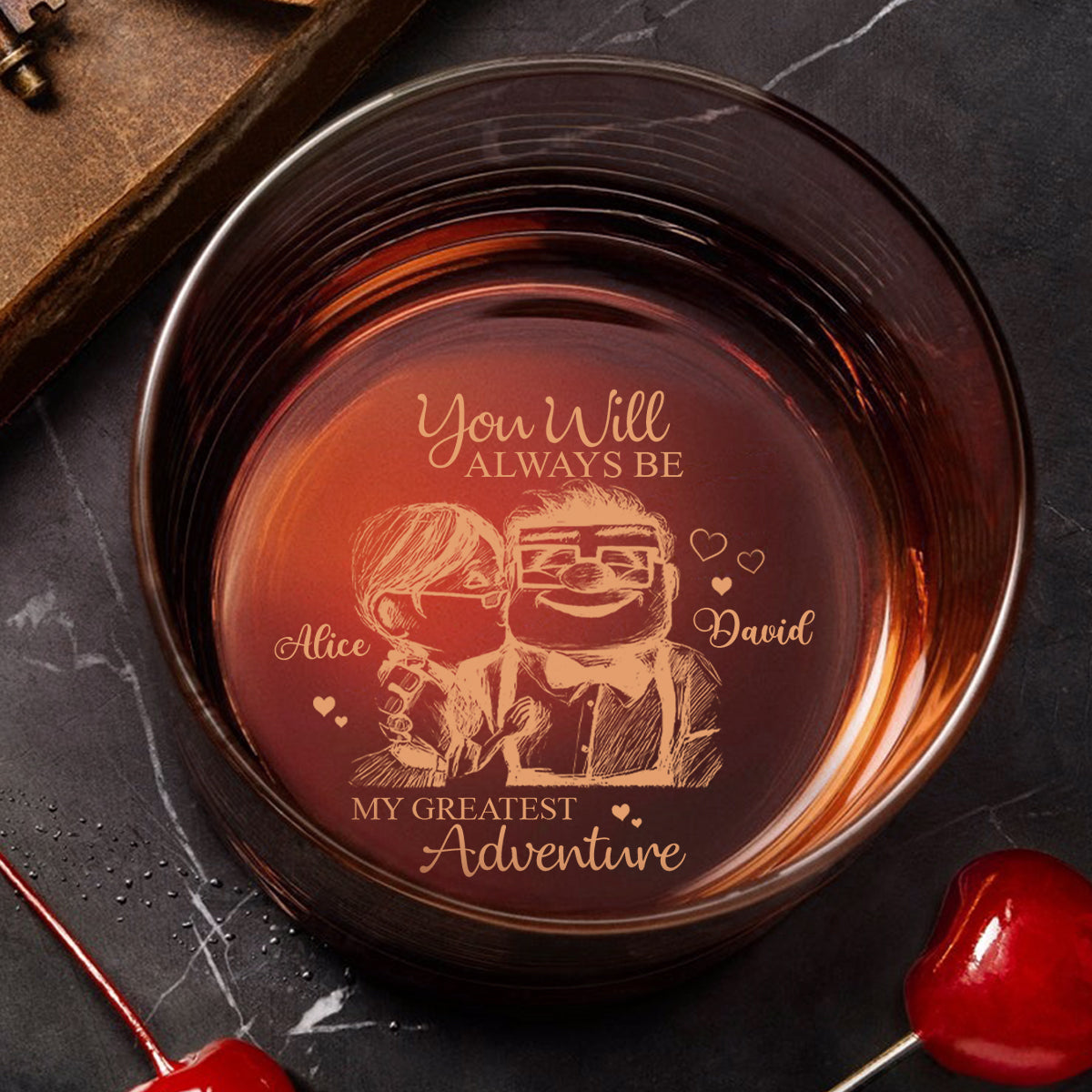 Personalized Engraved Whiskey Glass Custom Couples Gift Engraved Whiskey Glass GradoCreations