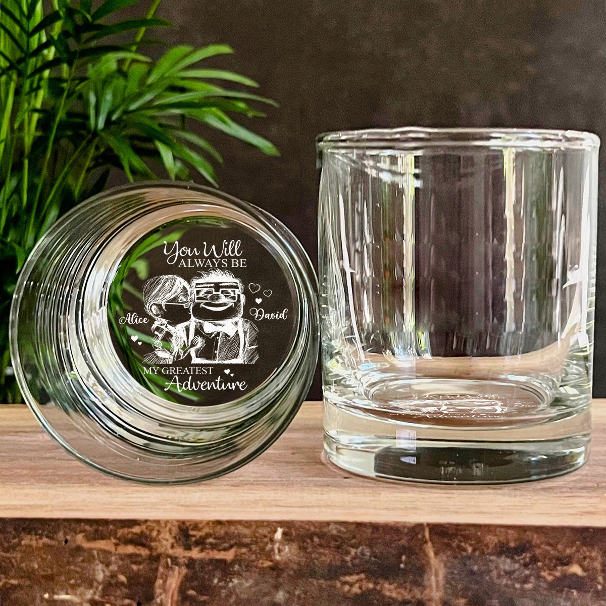 Personalized Engraved Whiskey Glass Custom Couples Gift Engraved Whiskey Glass GradoCreations