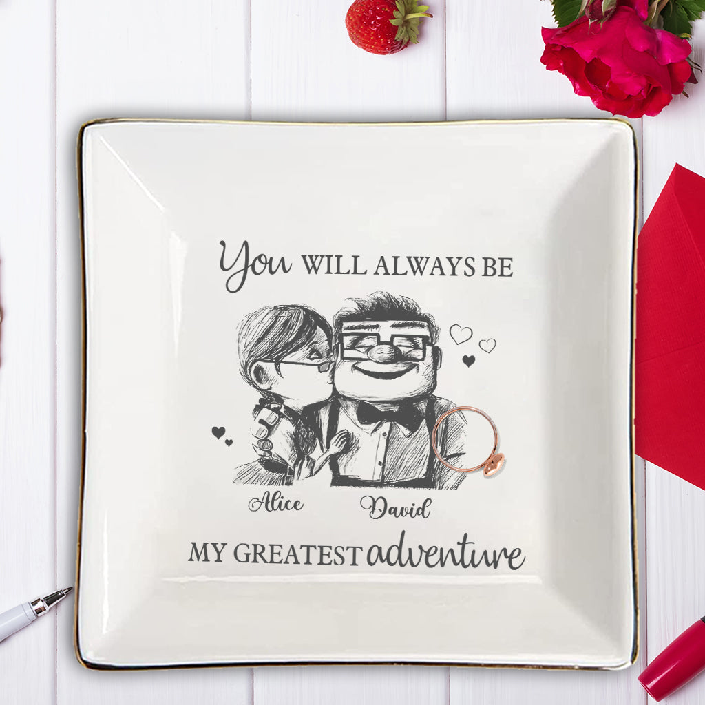 Personalized Ceramic Mouse Jewelry Dish Custom Name Gift for Couple Jewelry Dish GradoCreations