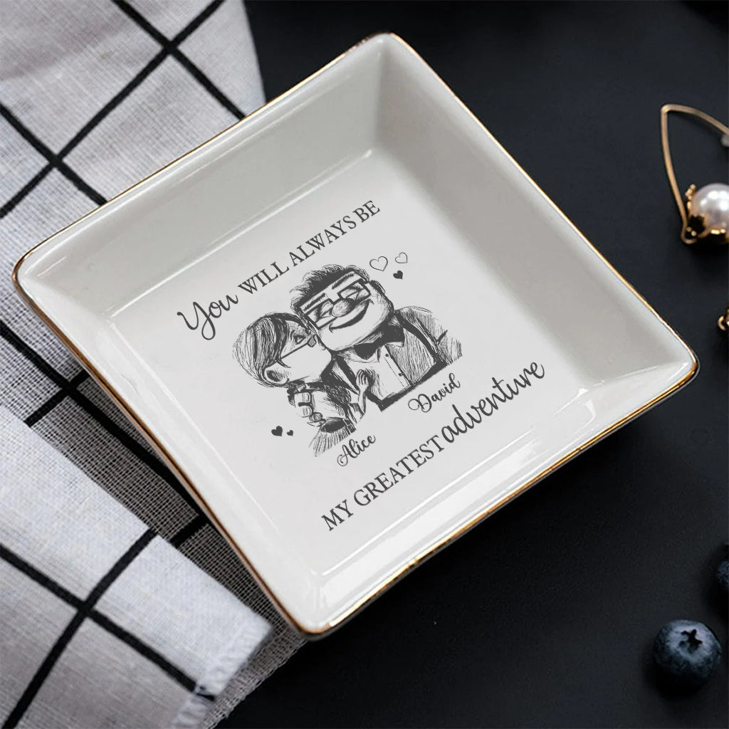 Personalized Ceramic Mouse Jewelry Dish Custom Name Gift for Couple Jewelry Dish GradoCreations