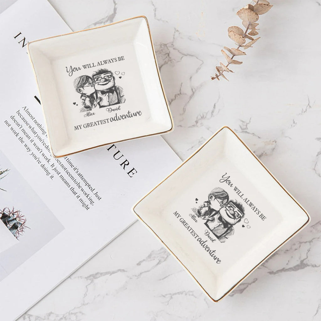 Personalized Ceramic Mouse Jewelry Dish Custom Name Gift for Couple Jewelry Dish GradoCreations