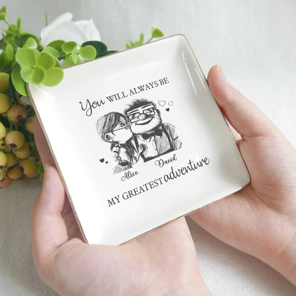 Personalized Ceramic Mouse Jewelry Dish Custom Name Gift for Couple Jewelry Dish GradoCreations