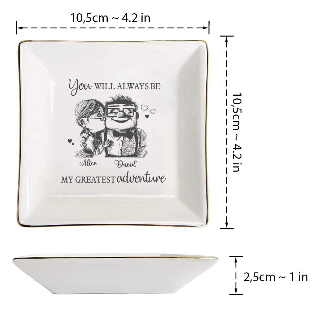 Personalized Ceramic Mouse Jewelry Dish Custom Name Gift for Couple Jewelry Dish GradoCreations