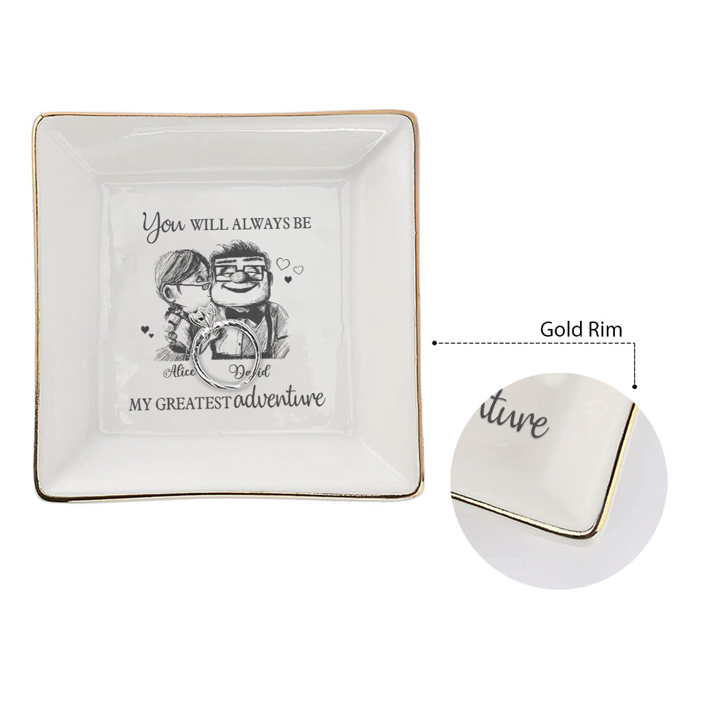 Personalized Ceramic Mouse Jewelry Dish Custom Name Gift for Couple Jewelry Dish GradoCreations
