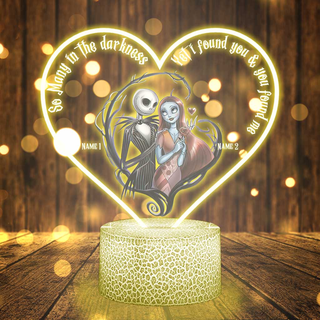 Personalized Nightmare Shaped Plaque Light Base Couple Gift for Valentine's Day Shaped Plaque Light Base GradoCreations
