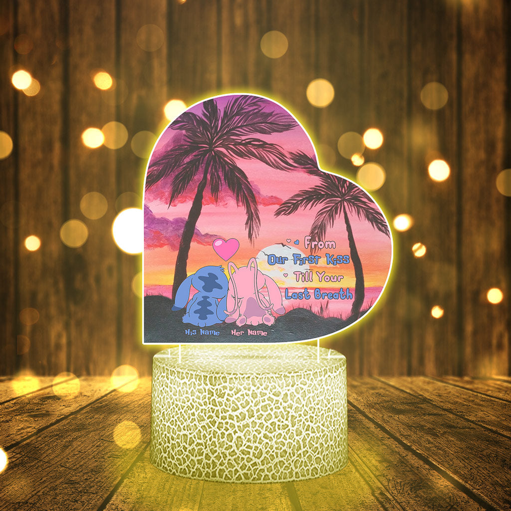 Personalized Couple Shaped LED Light Base with Custom Names Shaped Plaque Light Base GradoCreations