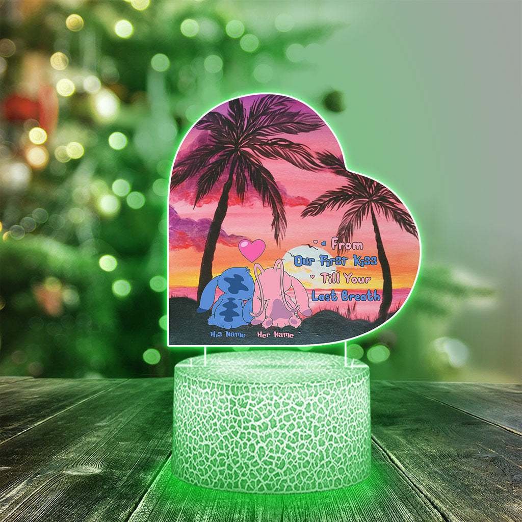 Personalized Couple Shaped LED Light Base with Custom Names Shaped Plaque Light Base GradoCreations