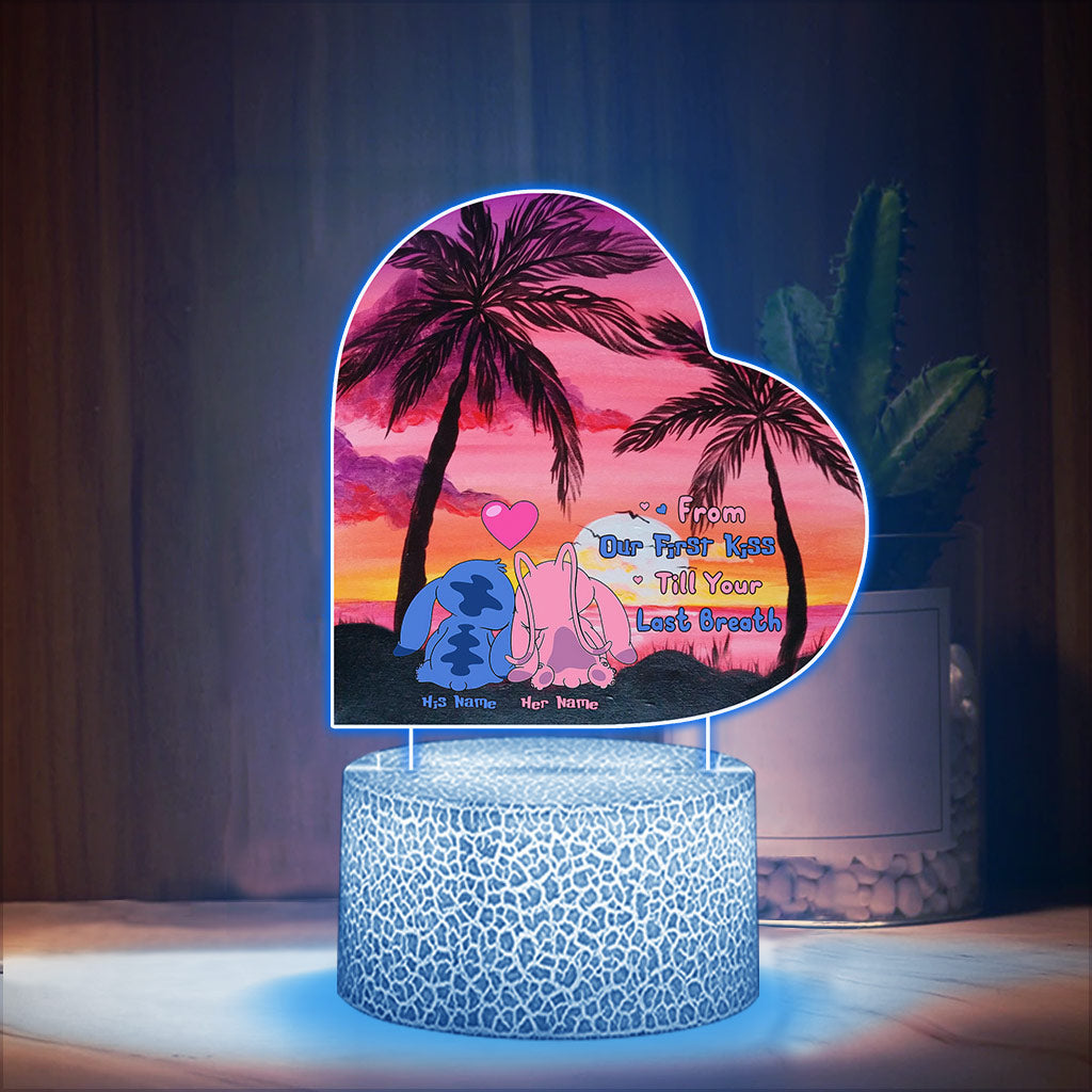 Personalized Couple Shaped LED Light Base with Custom Names Shaped Plaque Light Base GradoCreations
