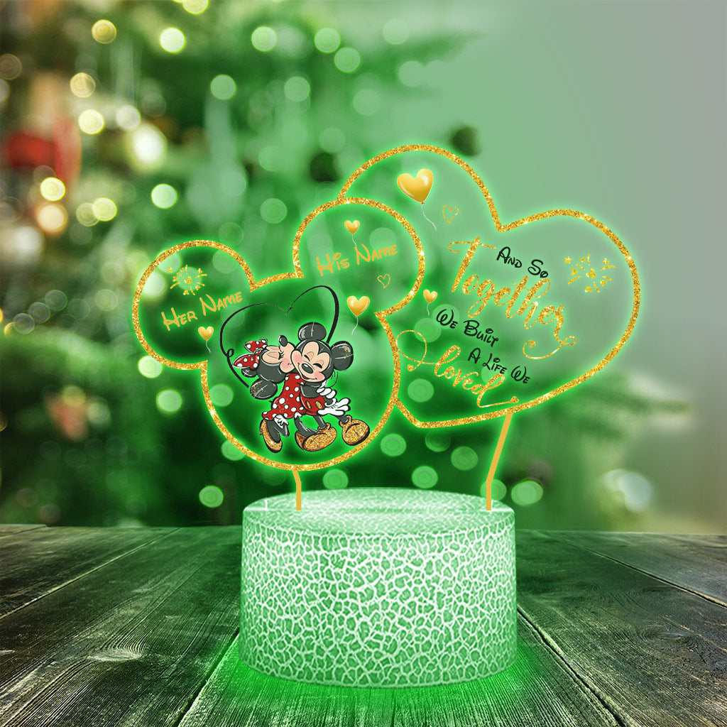 Personalized Mouse Shaped LED Plaque Light Base for Couples Shaped Plaque Light Base GradoCreations