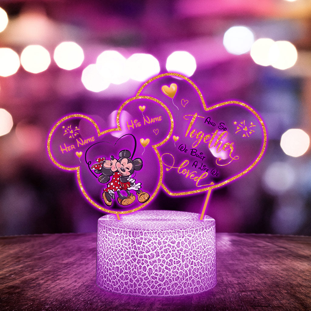 Personalized Mouse Shaped LED Plaque Light Base for Couples Shaped Plaque Light Base GradoCreations