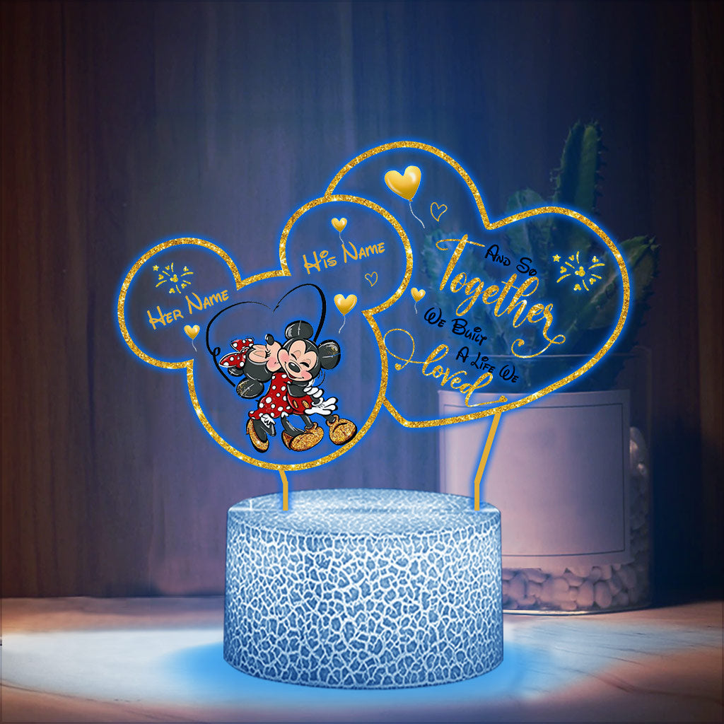 Personalized Mouse Shaped LED Plaque Light Base for Couples Shaped Plaque Light Base GradoCreations