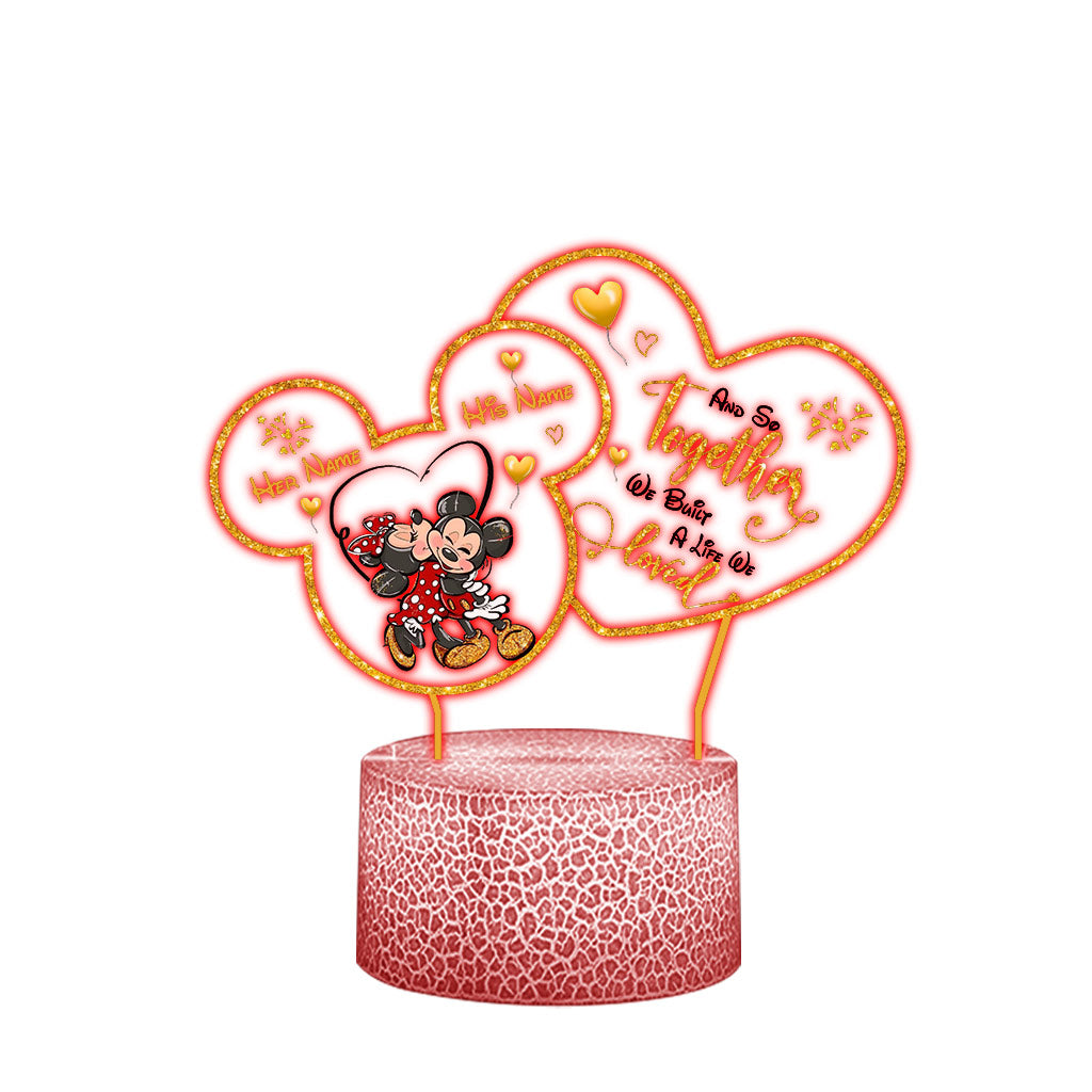Personalized Mouse Shaped LED Plaque Light Base for Couples Shaped Plaque Light Base GradoCreations