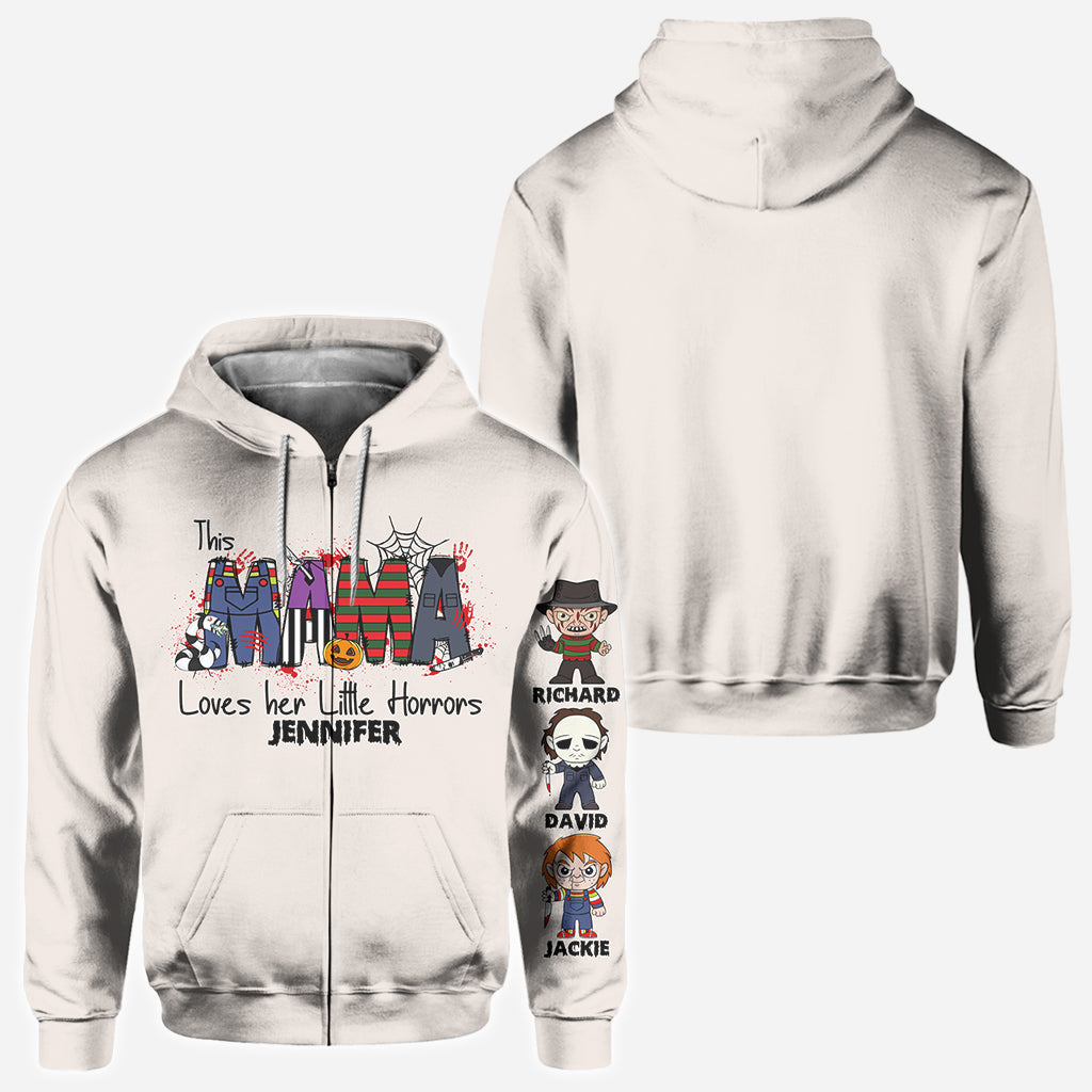 Personalized Horror Theme All-Over Shirt for Mom | Custom Name Gift All Over Shirt GradoCreations