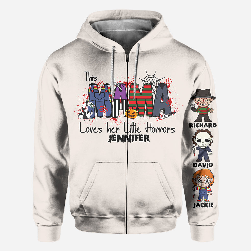Personalized Horror Theme All-Over Shirt for Mom | Custom Name Gift All Over Shirt GradoCreations