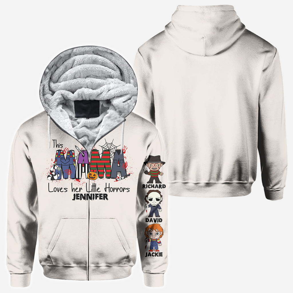 Personalized Horror Theme All-Over Shirt for Mom | Custom Name Gift All Over Shirt GradoCreations