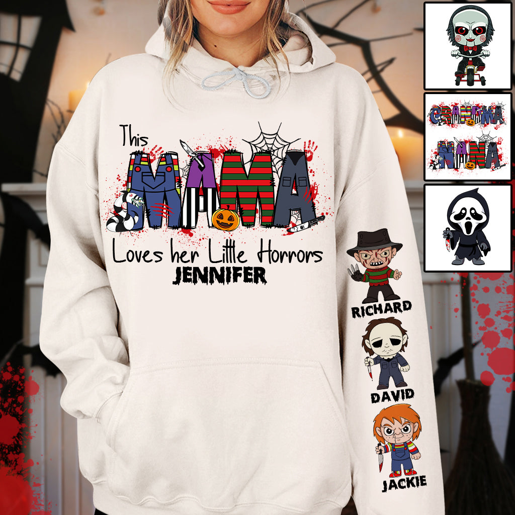 Personalized Horror Theme All-Over Shirt for Mom | Custom Name Gift All Over Shirt GradoCreations