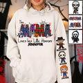 Personalized Horror Theme All-Over Shirt for Mom | Custom Name Gift All Over Shirt GradoCreations