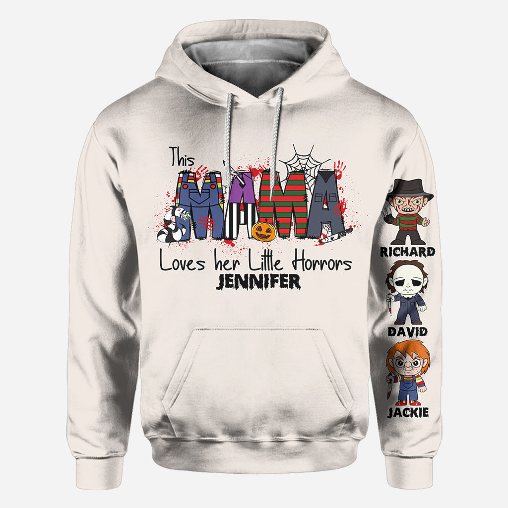 Personalized Horror Theme All-Over Shirt for Mom | Custom Name Gift All Over Shirt GradoCreations