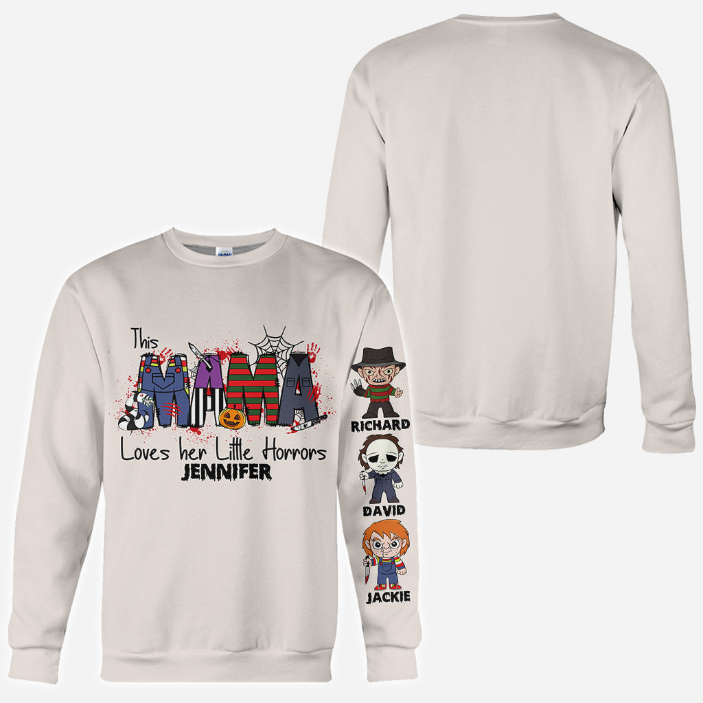 Personalized Horror Theme All-Over Shirt for Mom | Custom Name Gift All Over Shirt GradoCreations
