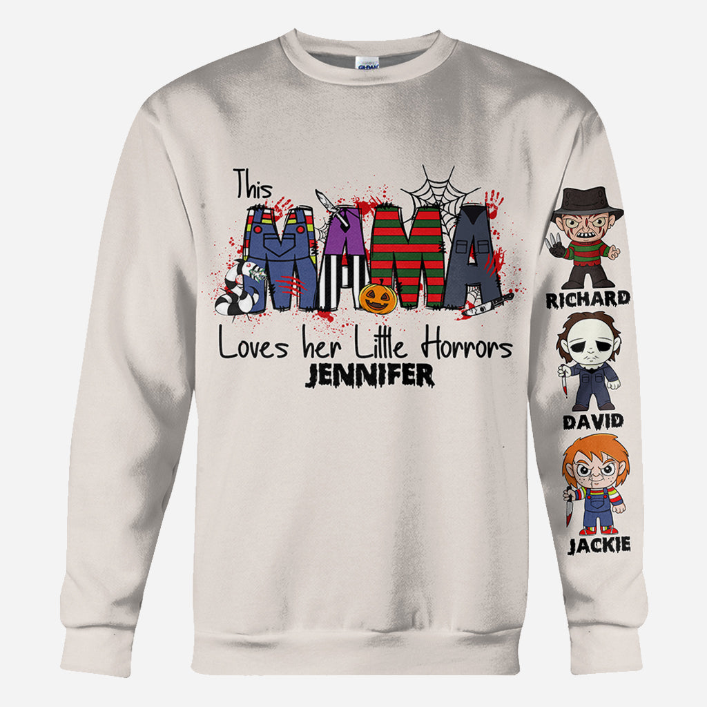 Personalized Horror Theme All-Over Shirt for Mom | Custom Name Gift All Over Shirt GradoCreations