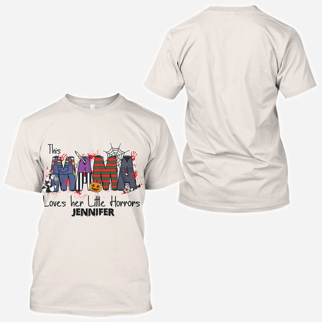 Personalized Horror Theme All-Over Shirt for Mom | Custom Name Gift All Over Shirt GradoCreations