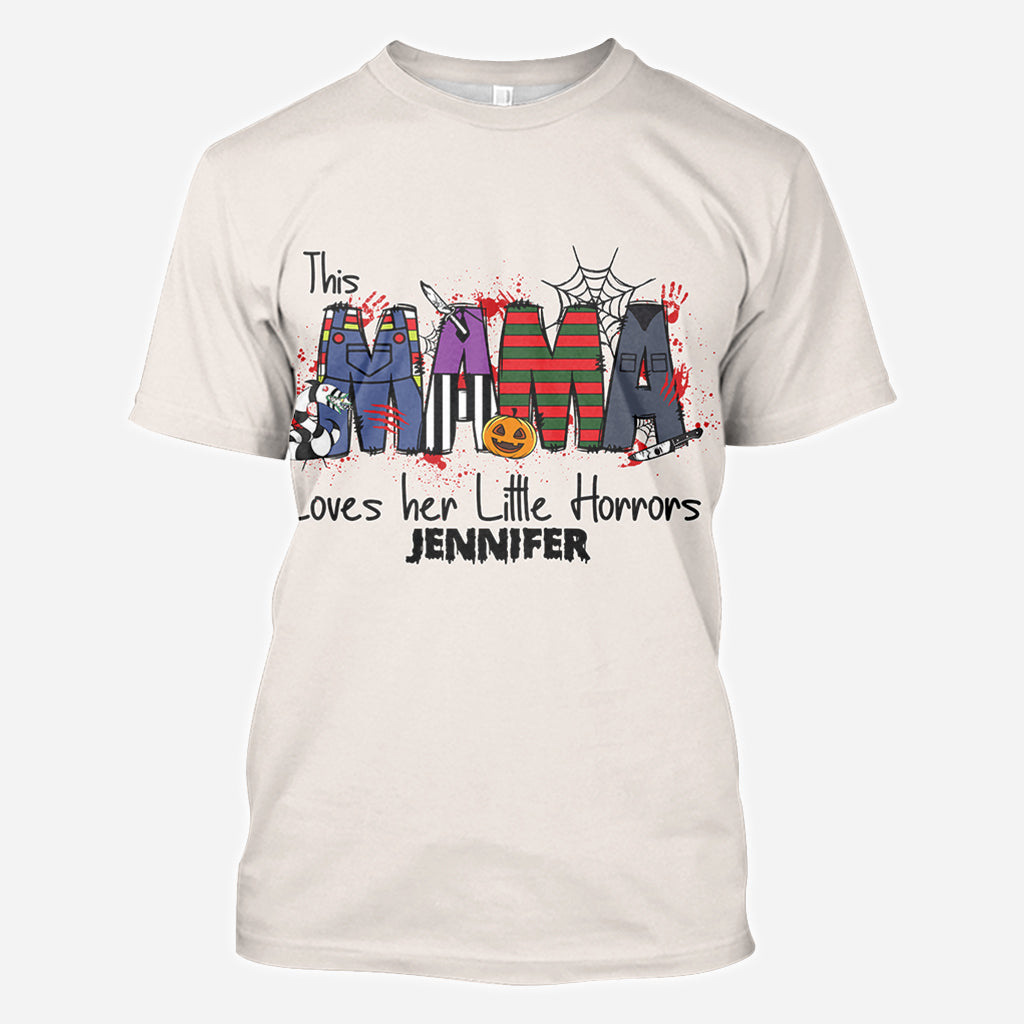 Personalized Horror Theme All-Over Shirt for Mom | Custom Name Gift All Over Shirt GradoCreations