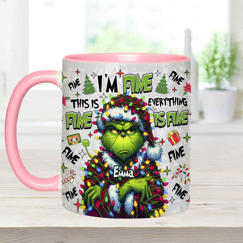 Personalized Christmas Accent Mug with Grinch Design for Mom Accent Mug GradoCreations