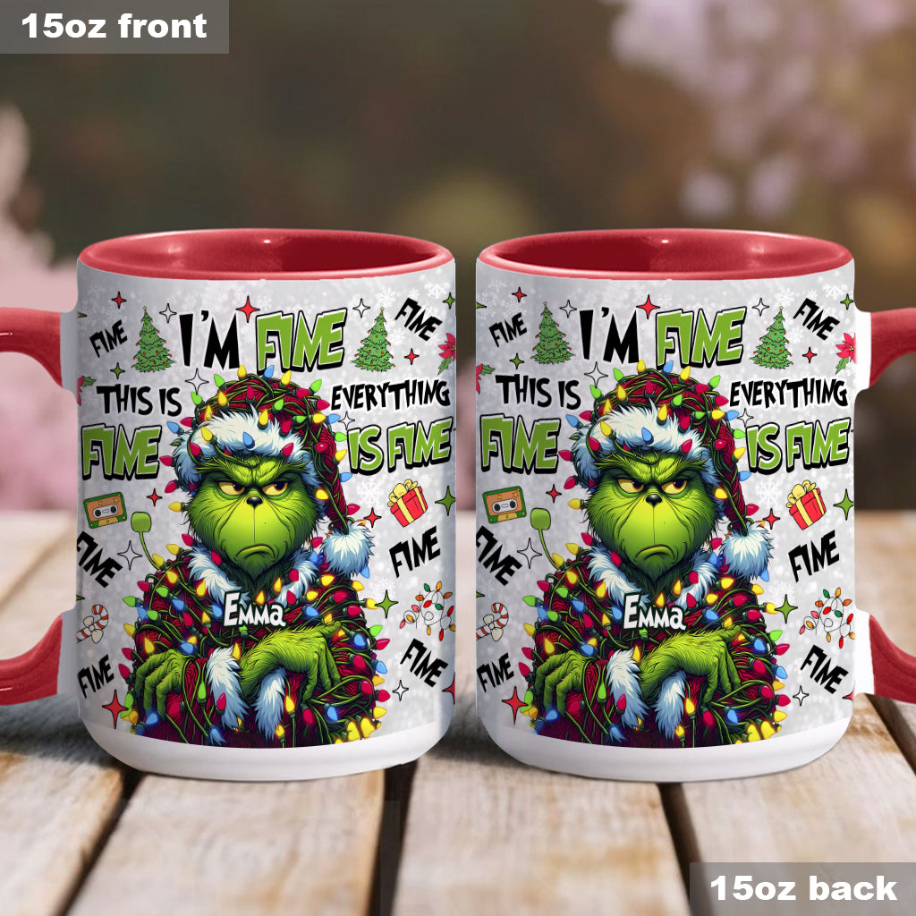 Personalized Christmas Accent Mug with Grinch Design for Mom Accent Mug GradoCreations