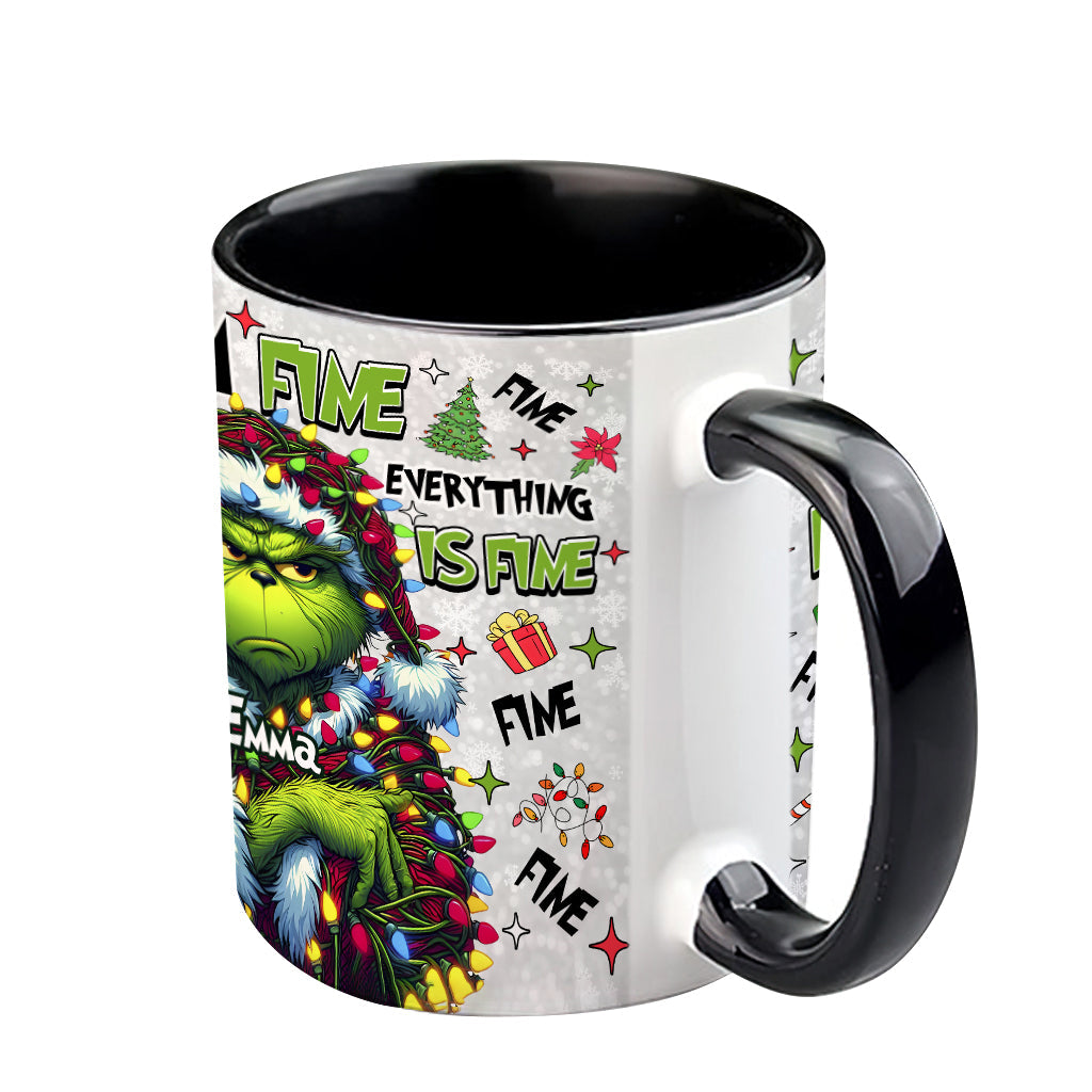 Personalized Christmas Accent Mug with Grinch Design for Mom Accent Mug GradoCreations