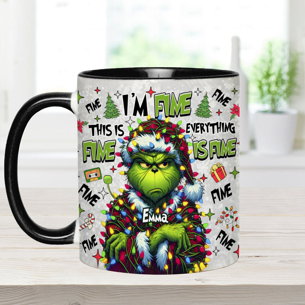 Personalized Christmas Accent Mug with Grinch Design for Mom Accent Mug GradoCreations