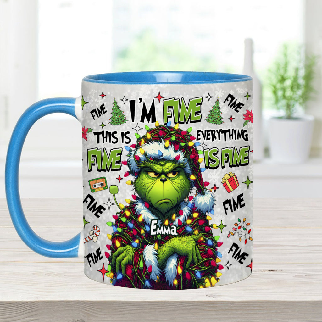 Personalized Christmas Accent Mug with Grinch Design for Mom Accent Mug GradoCreations