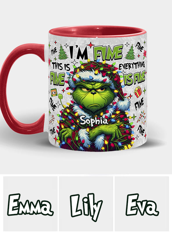 Personalized Christmas Accent Mug with Grinch Design for Mom Accent Mug GradoCreations
