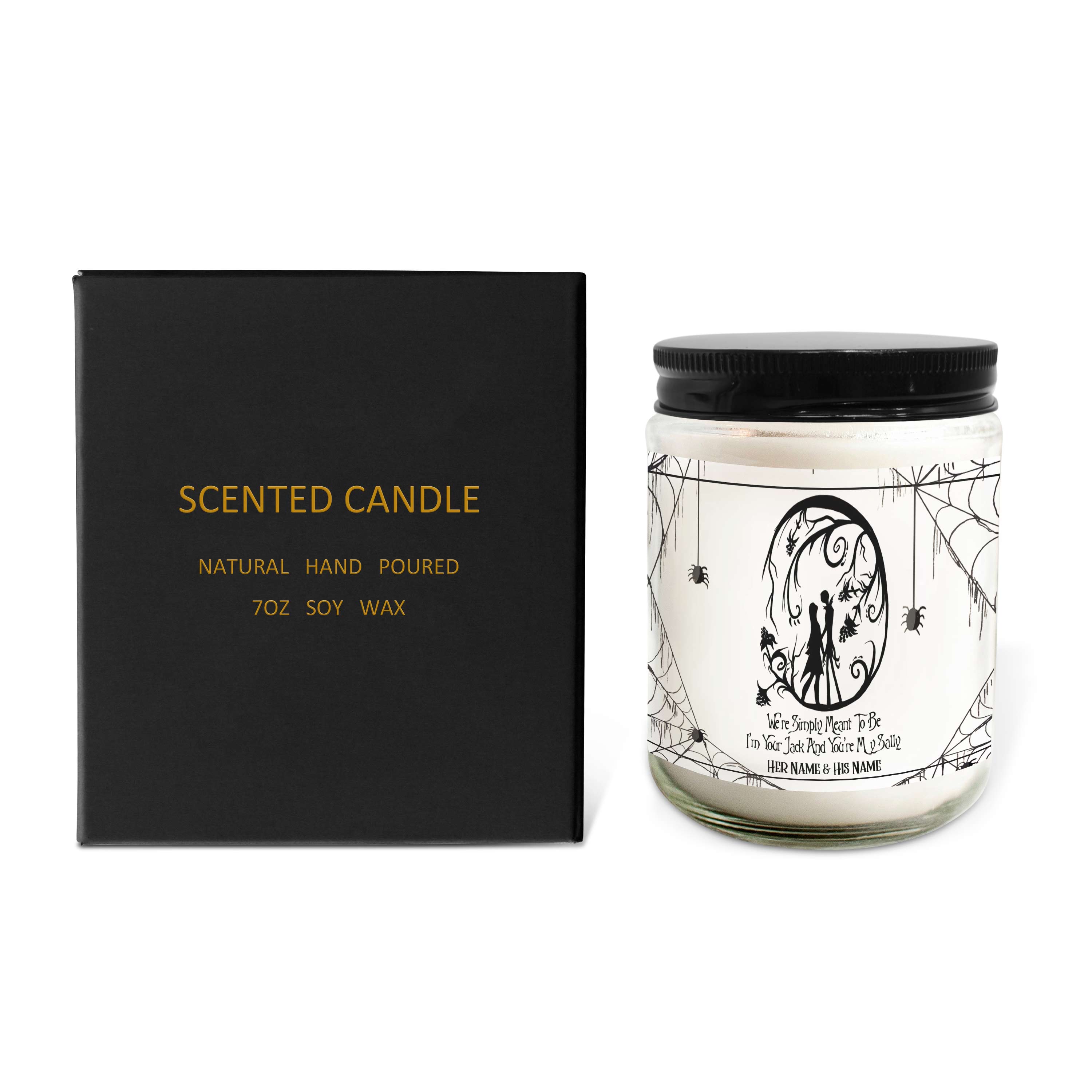 Personalized Couple Nightmare Candle Custom Names Gift for Halloween Candle GradoCreations