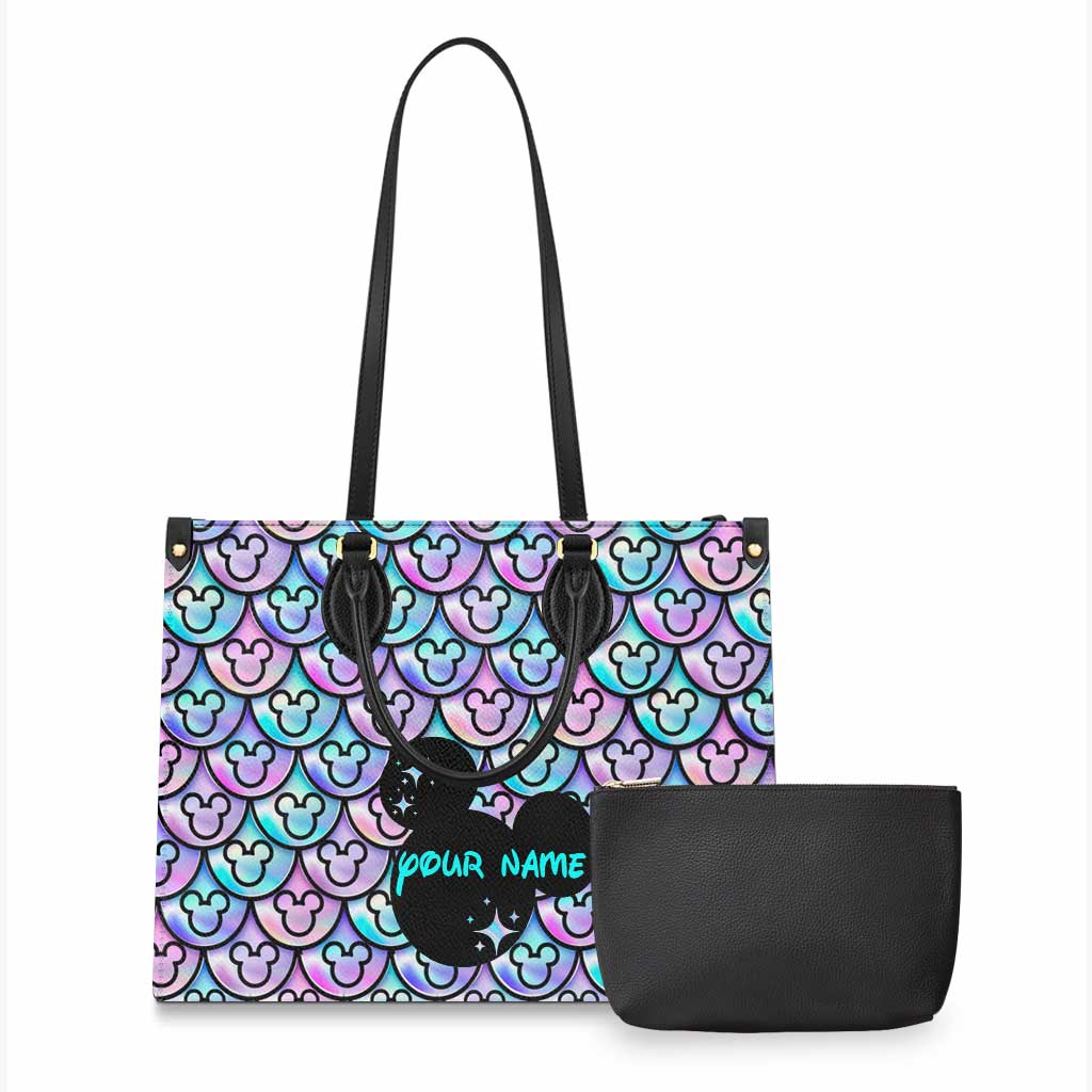 Personalized Leather Handbag with Mickey Design Gift for Her Leather Handbag GradoCreations