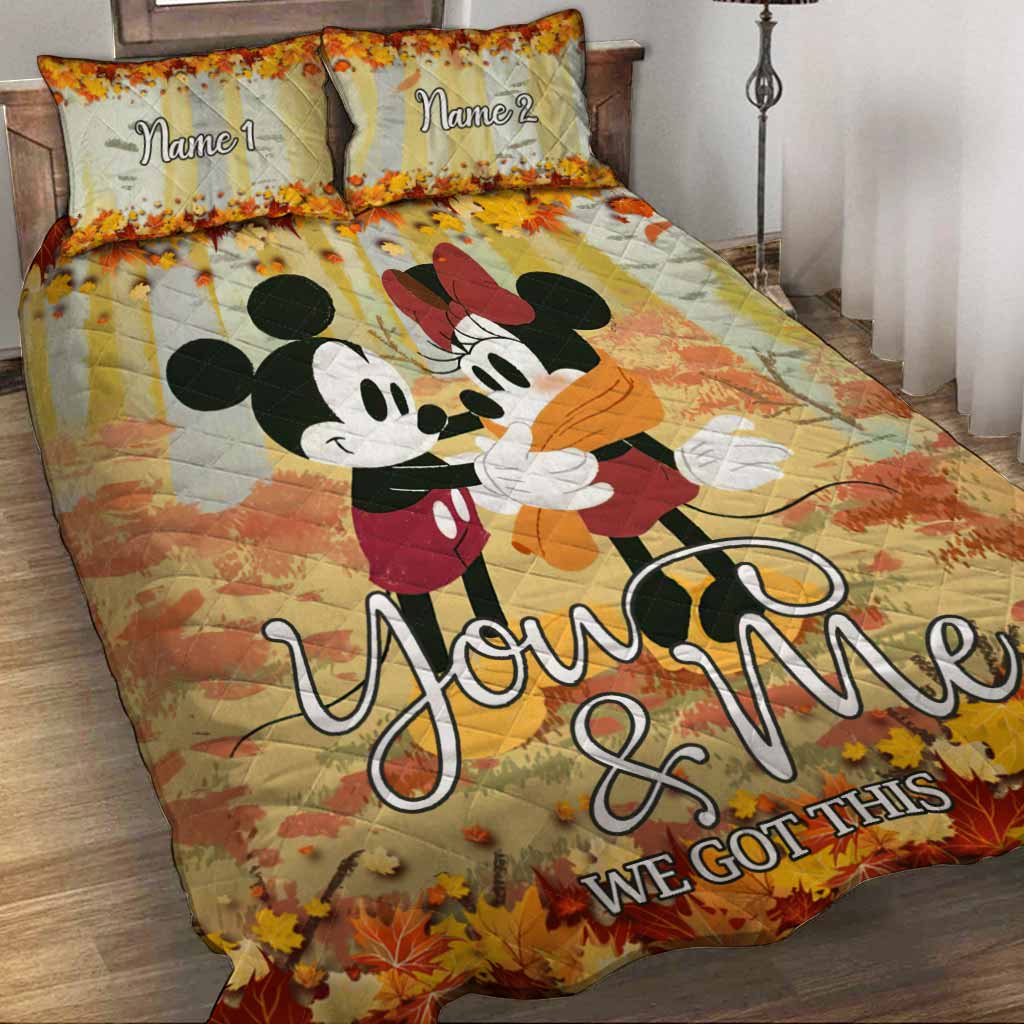 Personalized Mouse Quilt Set with Names - Cozy Couples Gift Quilt Set GradoCreations