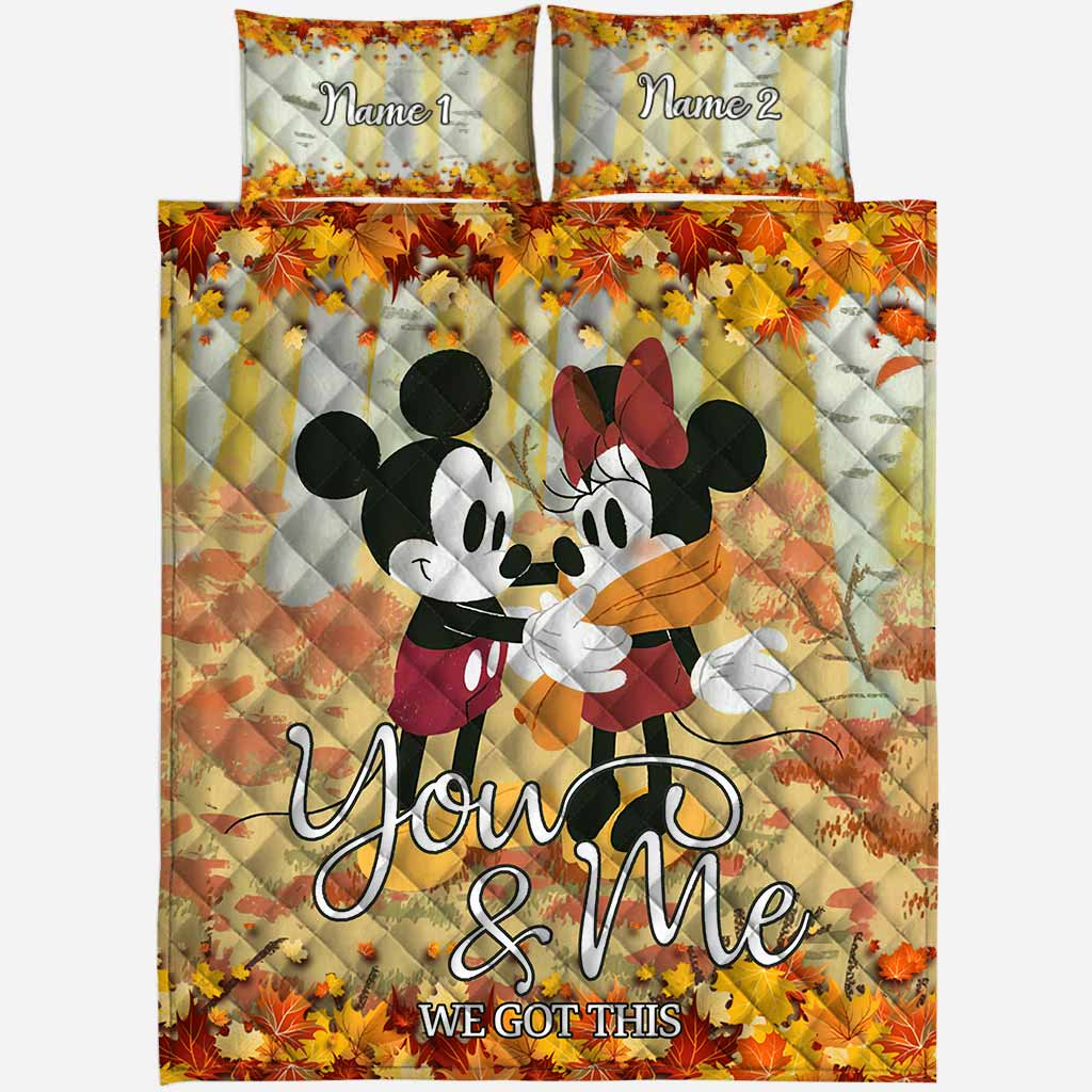 Personalized Mouse Quilt Set with Names - Cozy Couples Gift Quilt Set GradoCreations