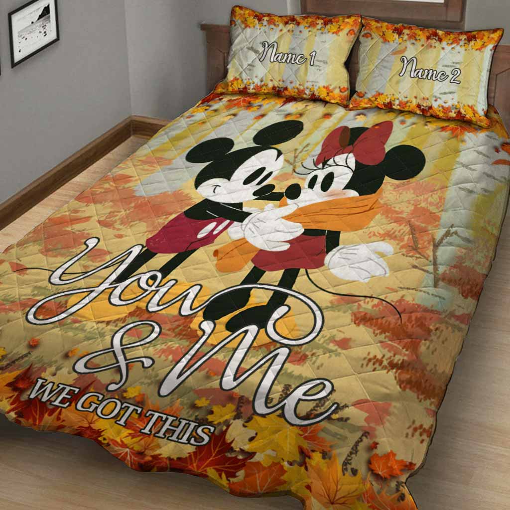 Personalized Mouse Quilt Set with Names - Cozy Couples Gift Quilt Set GradoCreations