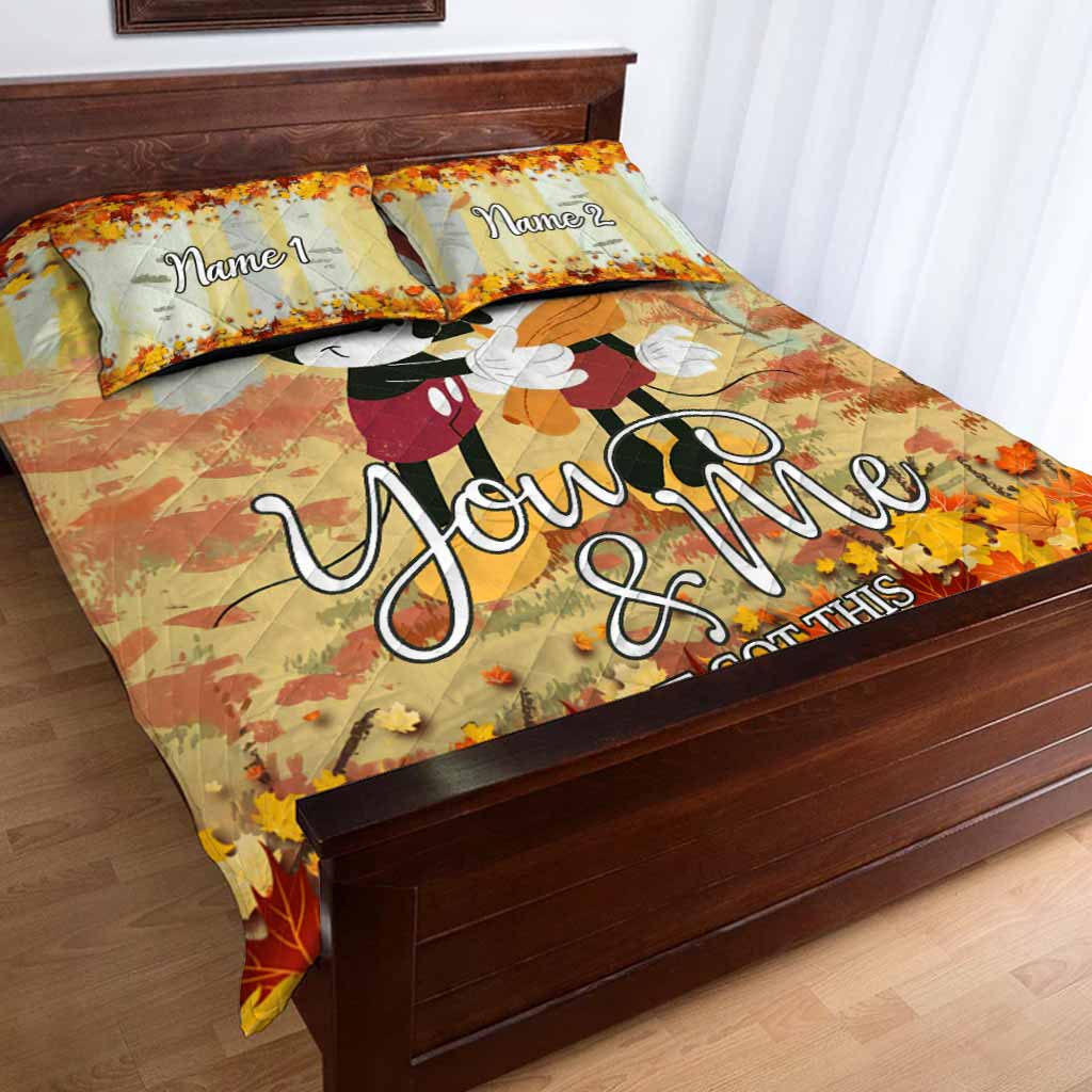 Personalized Mouse Quilt Set with Names - Cozy Couples Gift Quilt Set GradoCreations