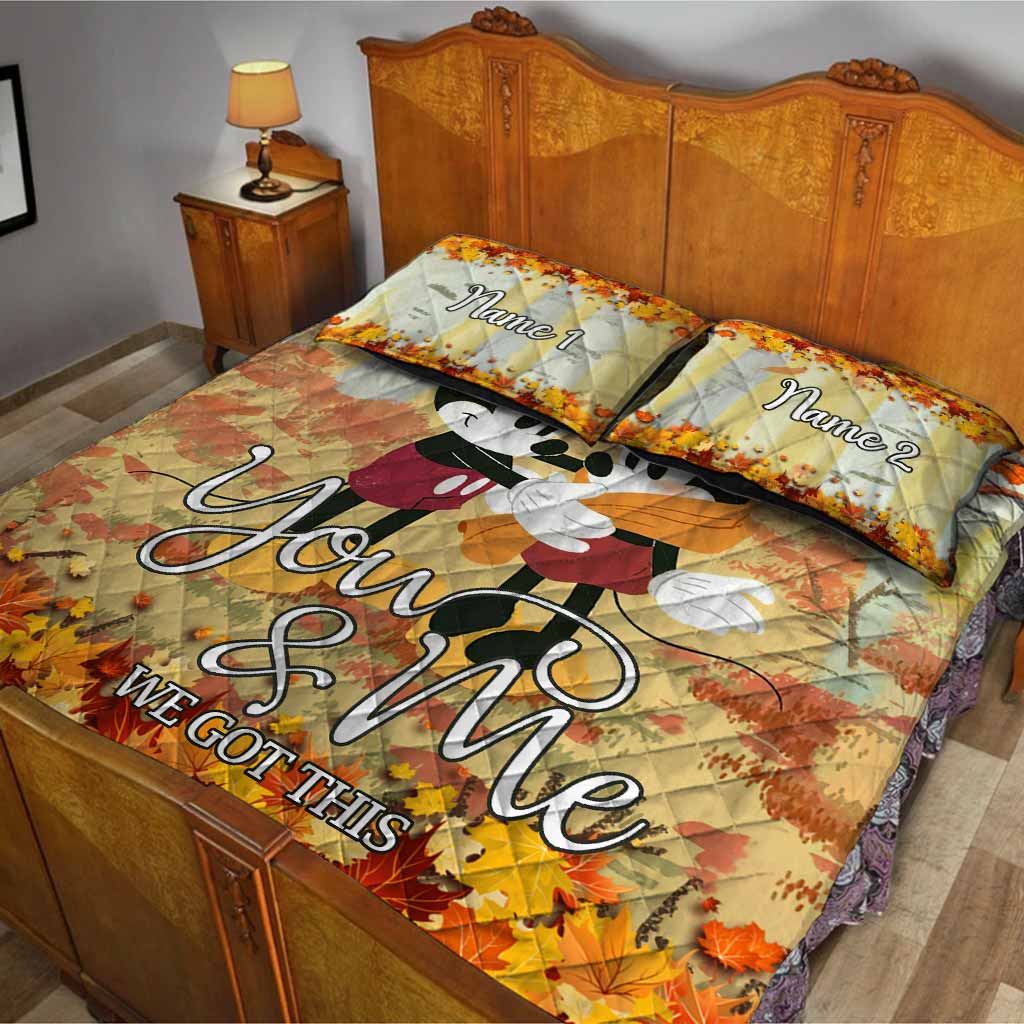 Personalized Mouse Quilt Set with Names - Cozy Couples Gift Quilt Set GradoCreations