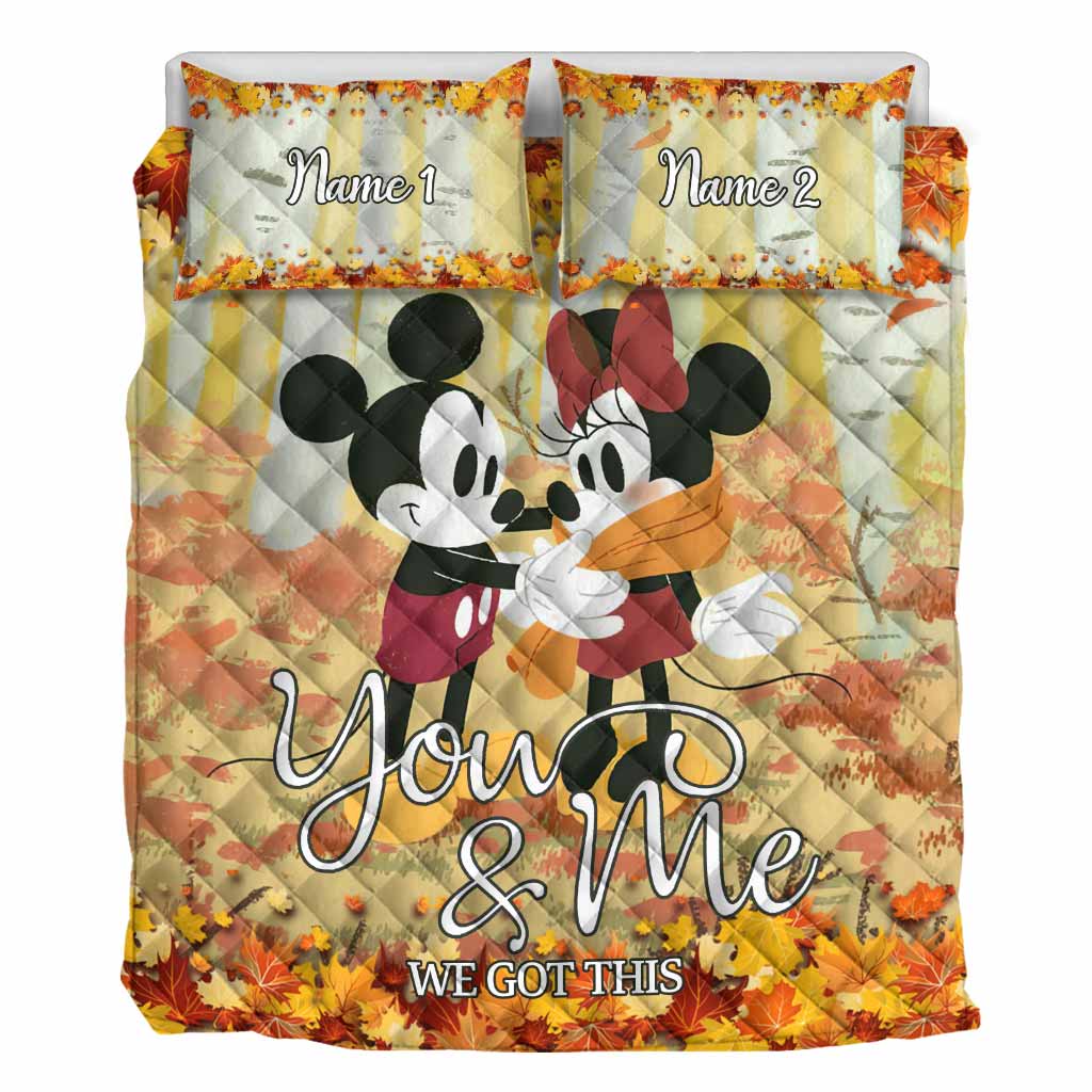 Personalized Mouse Quilt Set with Names - Cozy Couples Gift Quilt Set GradoCreations
