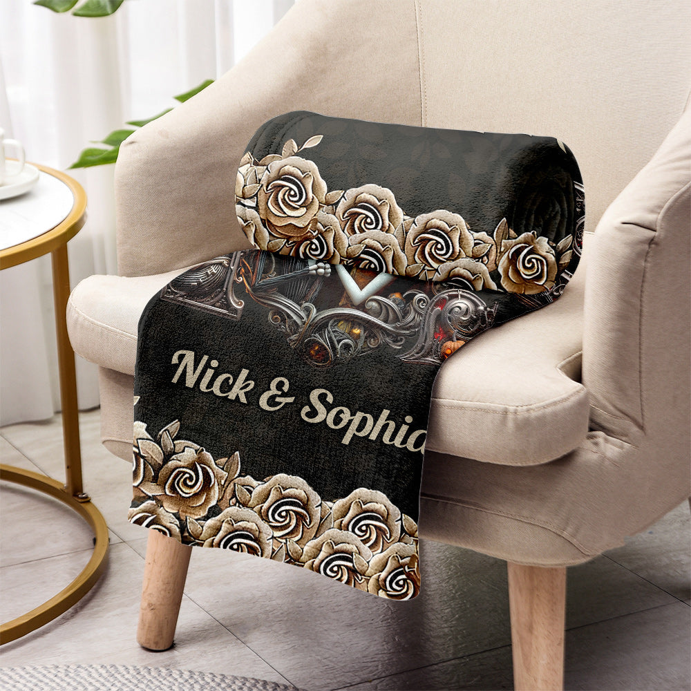 Personalized Nightmare Blanket Custom Couple Gift for Wedding Anniversary Blanket GradoCreations