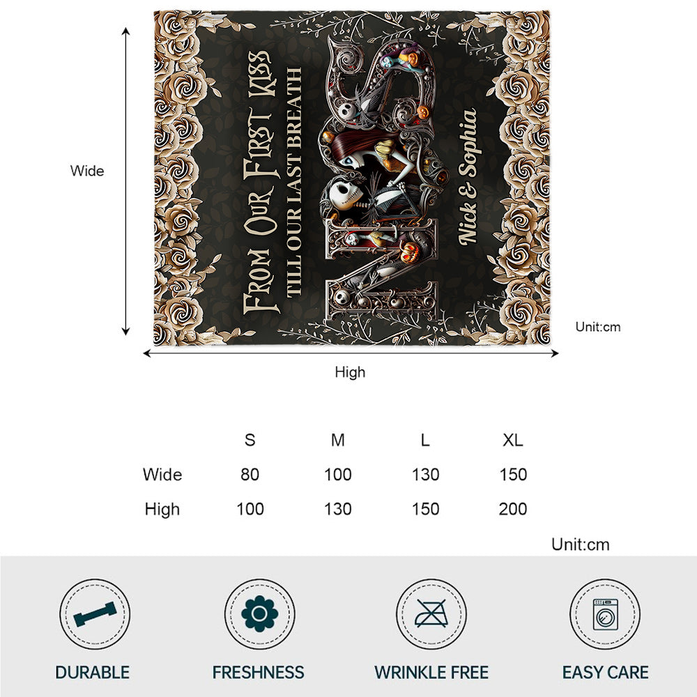 Personalized Nightmare Blanket Custom Couple Gift for Wedding Anniversary Blanket GradoCreations