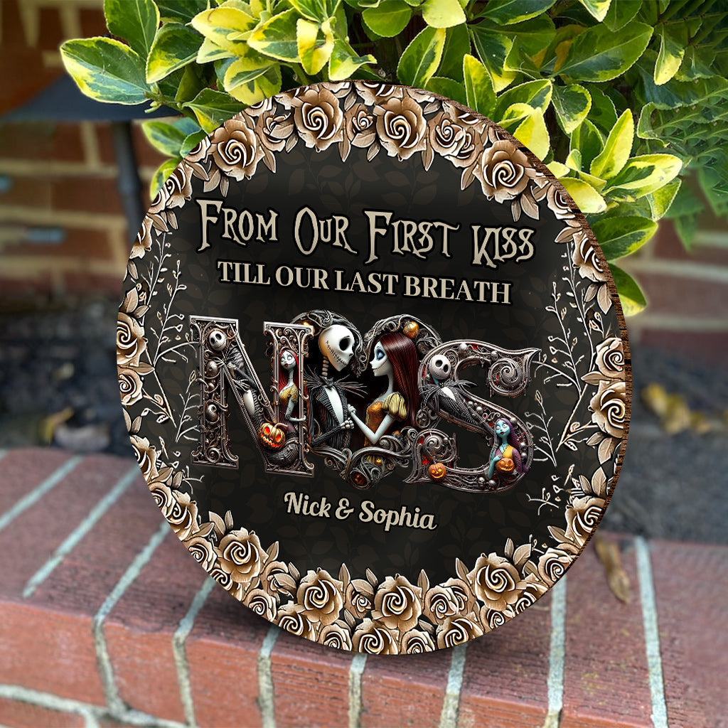 Personalized Round Wood Sign for Couples - Till Dead Do Us Part Gift Round Wood Sign GradoCreations