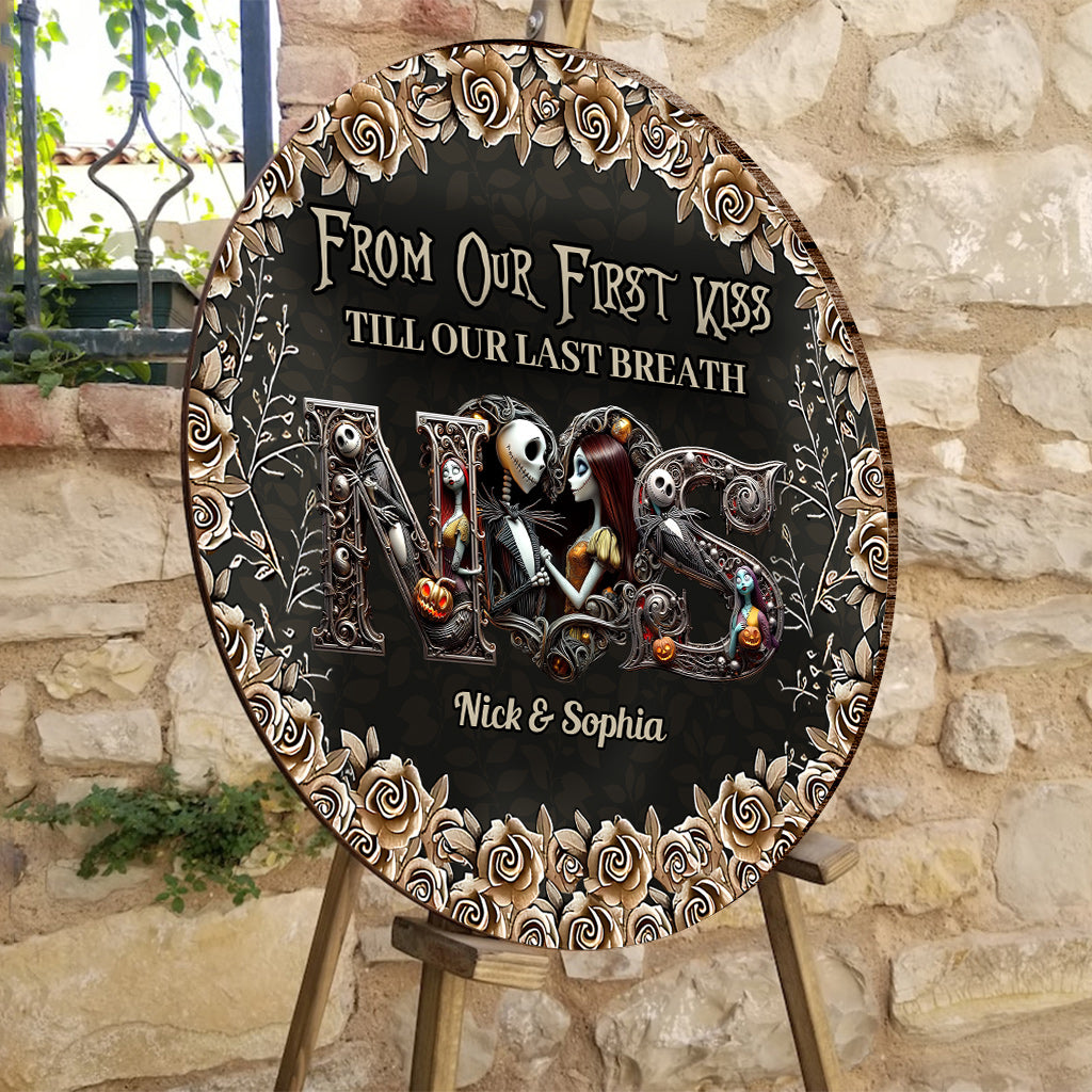 Personalized Round Wood Sign for Couples - Till Dead Do Us Part Gift Round Wood Sign GradoCreations