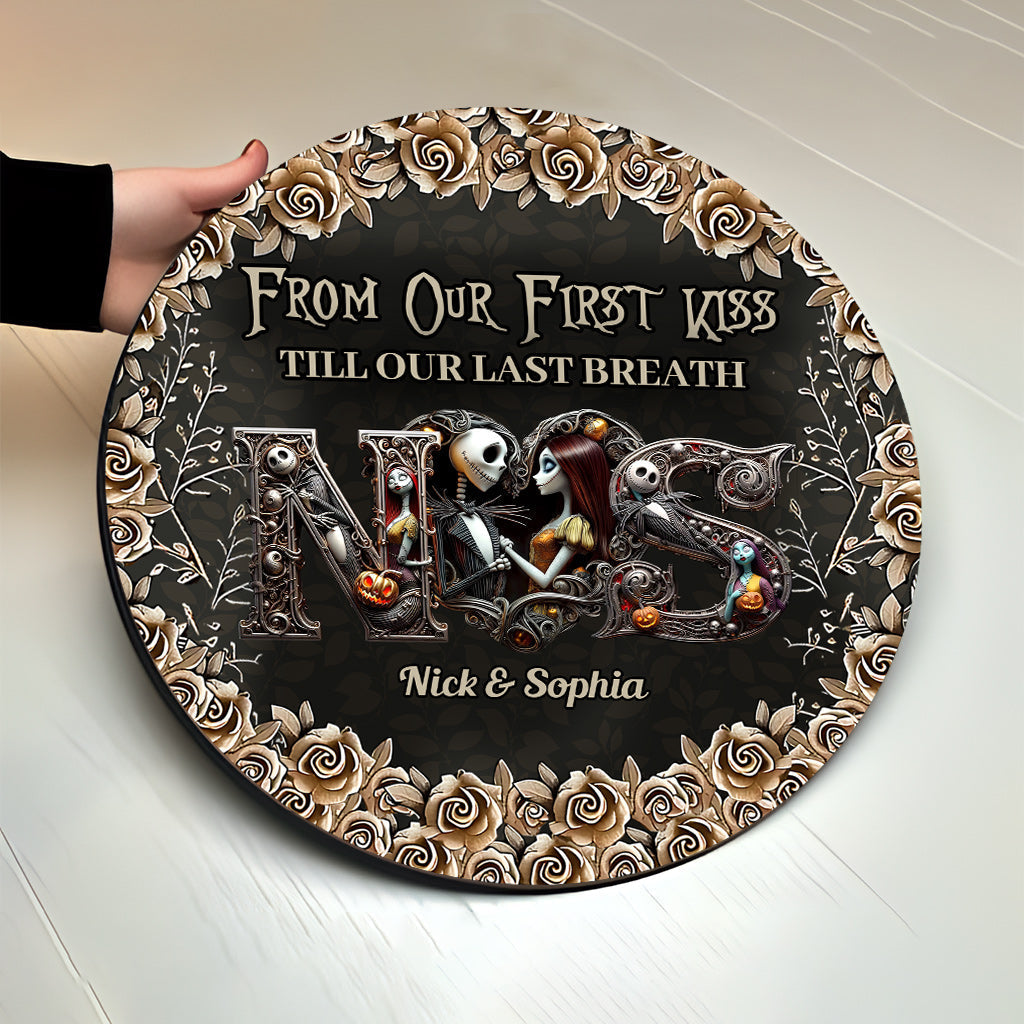 Personalized Round Wood Sign for Couples - Till Dead Do Us Part Gift Round Wood Sign GradoCreations