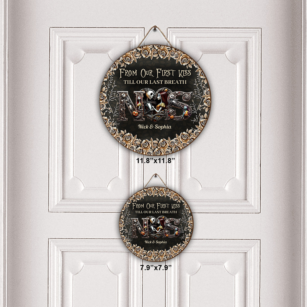 Personalized Round Wood Sign for Couples - Till Dead Do Us Part Gift Round Wood Sign GradoCreations