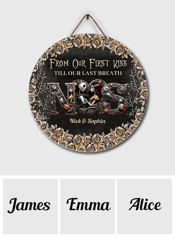 Personalized Round Wood Sign for Couples - Till Dead Do Us Part Gift Round Wood Sign GradoCreations