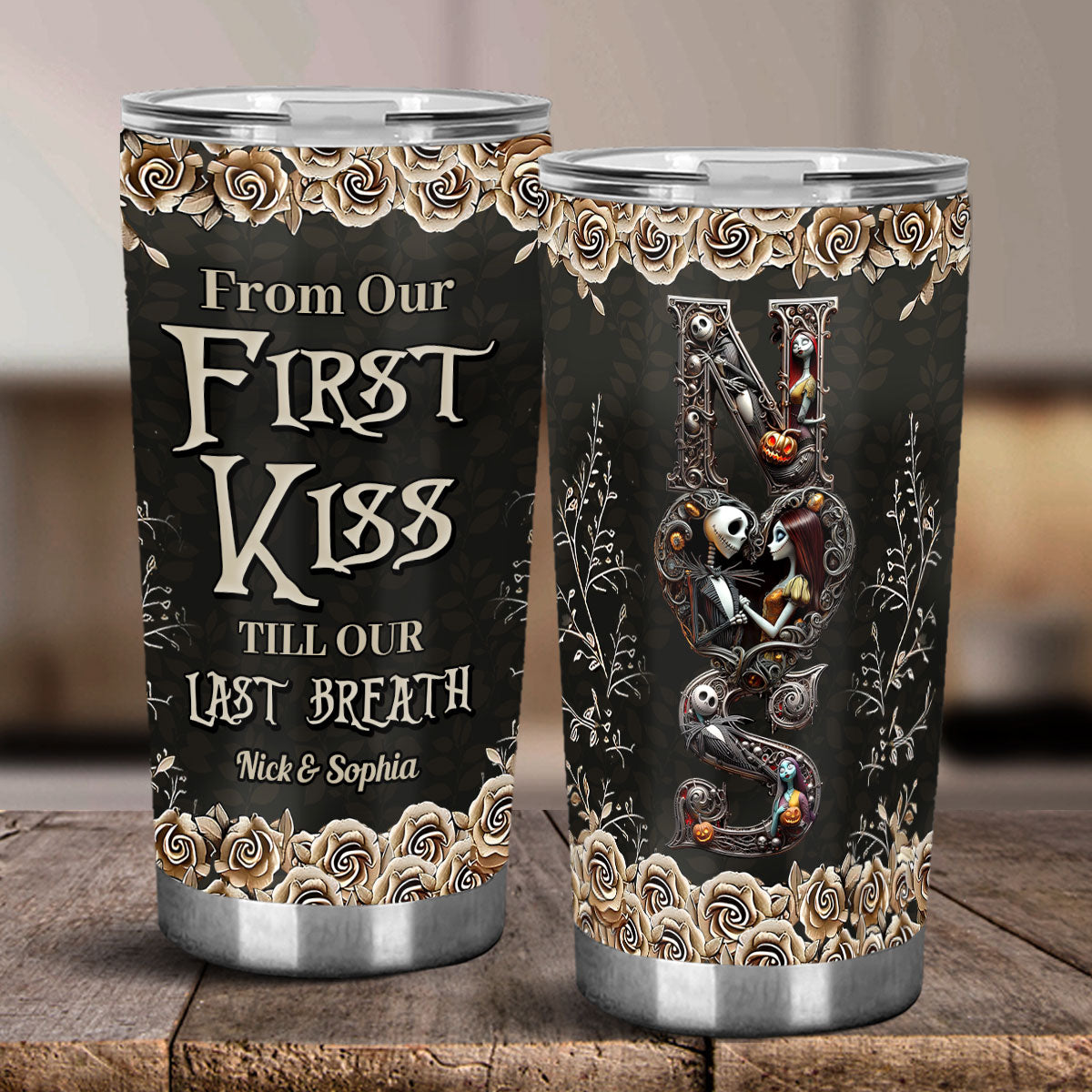 Personalized Nightmare Tumbler Custom Couple Name Gift Tumbler GradoCreations
