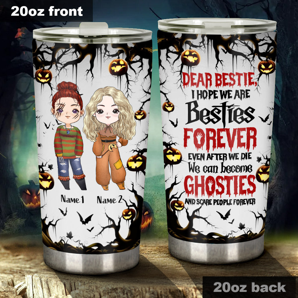 Personalized Halloween Tumbler Custom Bestie Forever Drinkware Tumbler GradoCreations