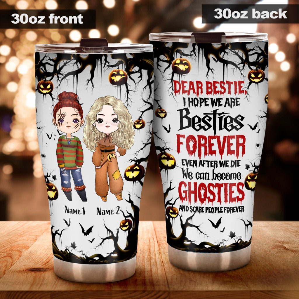 Personalized Halloween Tumbler Custom Bestie Forever Drinkware Tumbler GradoCreations